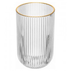 Copo Avulso 430ml Alto Lines com Fio de Ouro Vidro Wolff